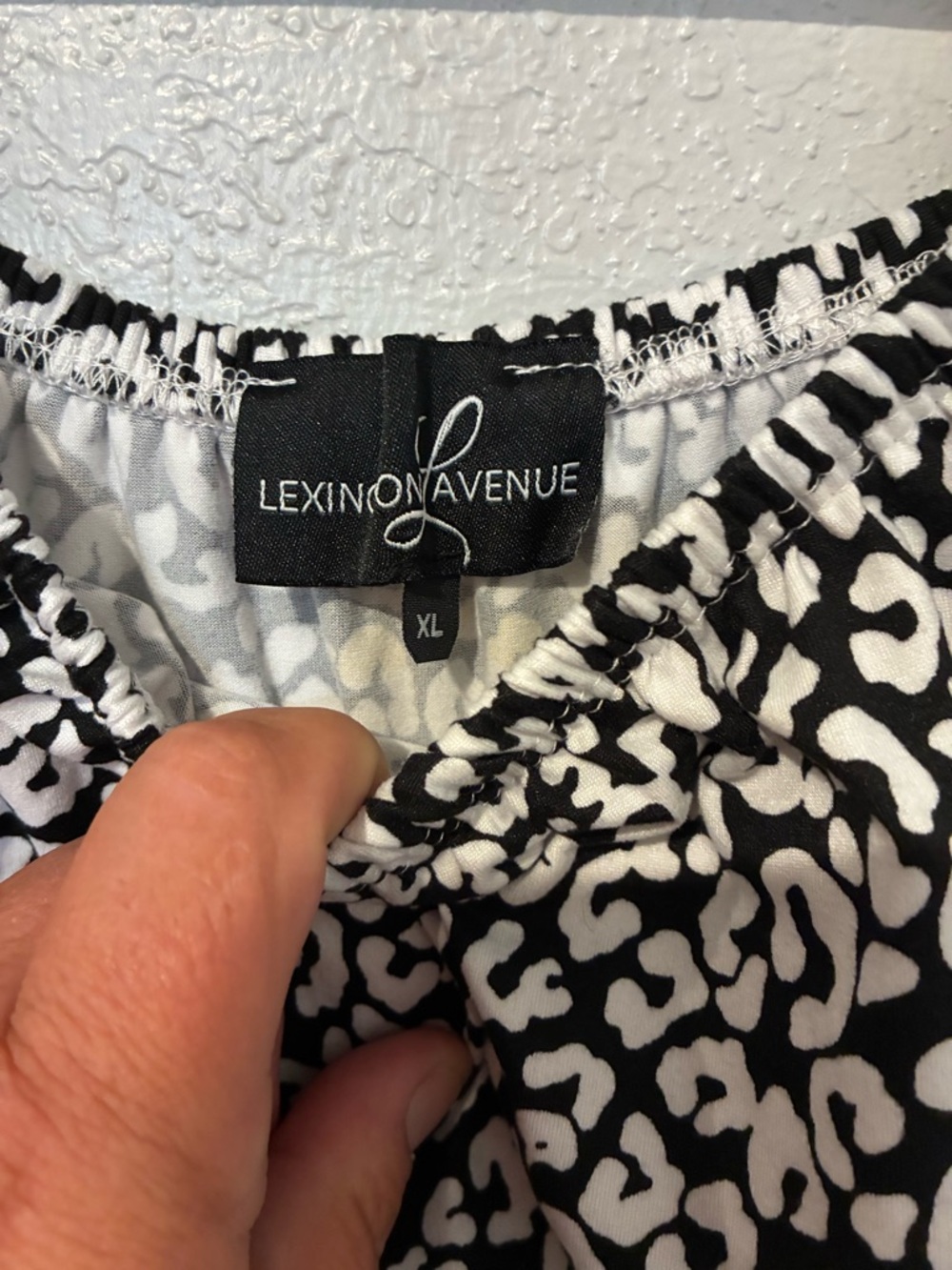Lexington Avenue XL Off-Shoulder Black and White Leopard Print Dress - Picture 2 of 4